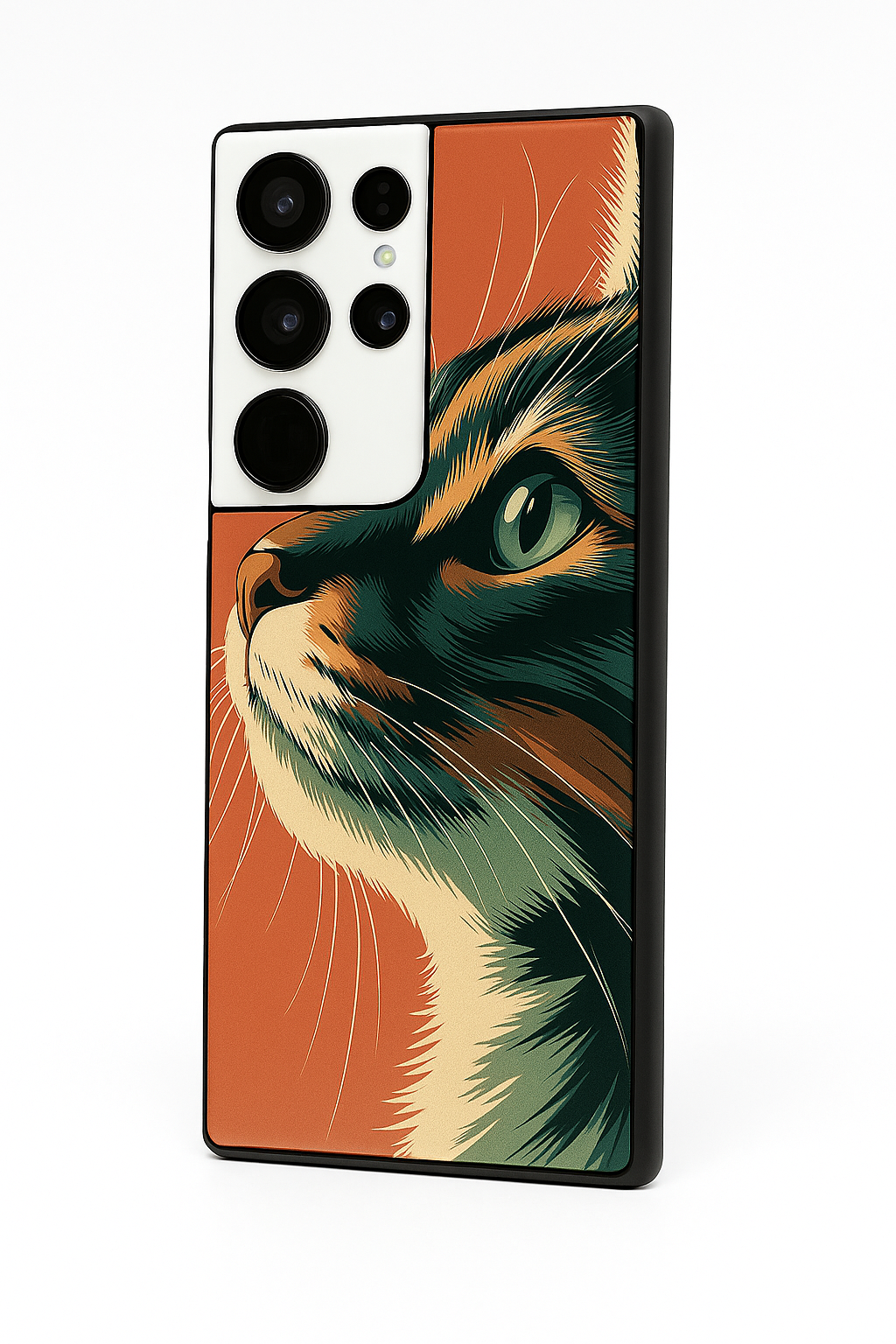 Cutie Cat Premium Glass Back Cover For Galaxy S22, S23, S24, S25 Models