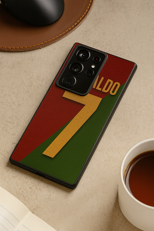 Ronaldo Royale Premium Glass Back Cover For Galaxy S, A, M & F Series