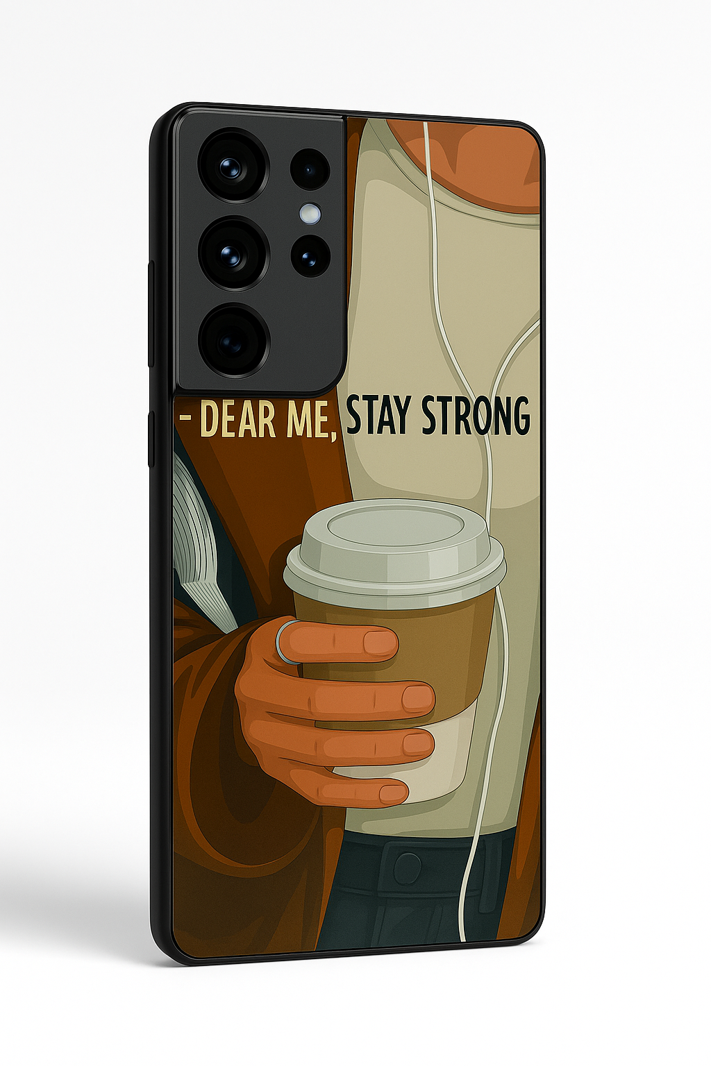 Stay Strong Premium Glass Back Cover For Galaxy S, A, M & F Series