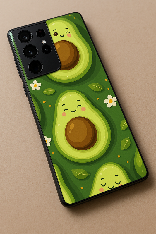 I Am Avacadoing Premium Glass Back Cover For Galaxy S22, S23, S24, S25 Models