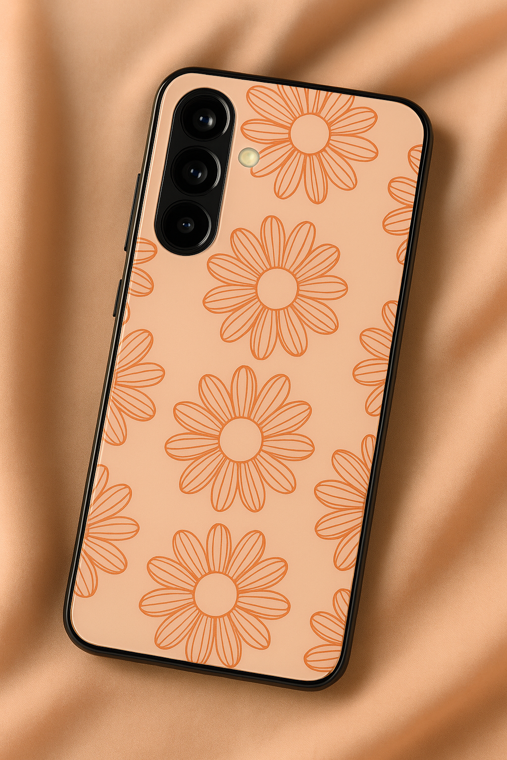 Sketch Petals Premium Glass Back Cover For Galaxy S22, S23, S24, S25 Models