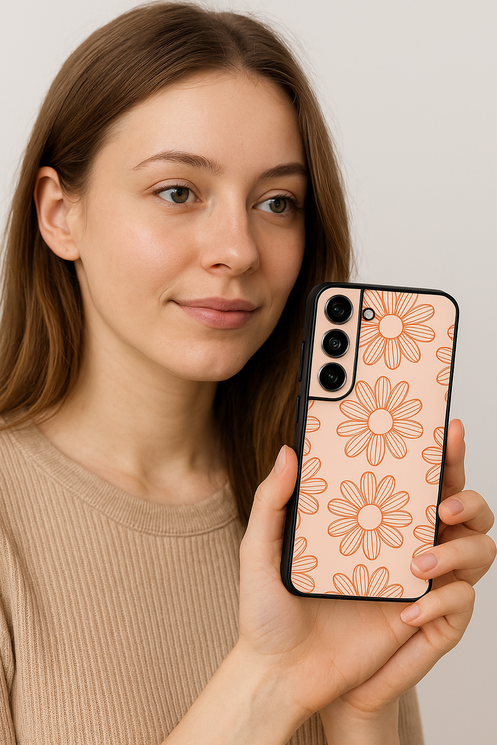 Sketch Petals Premium Glass Back Cover For Galaxy S22, S23, S24, S25 Models