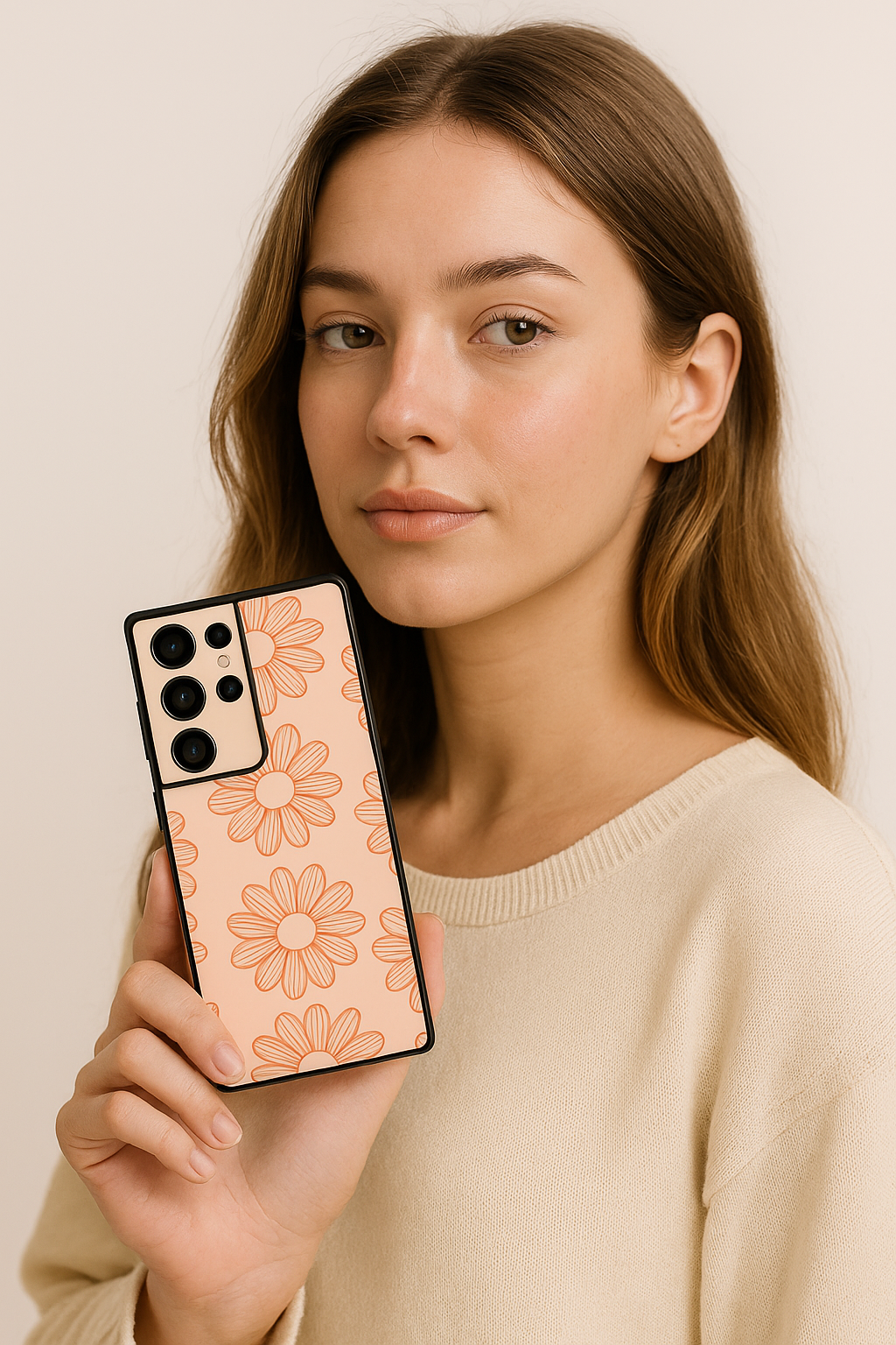 Sketch Petals Premium Glass Back Cover For Galaxy S22, S23, S24, S25 Models