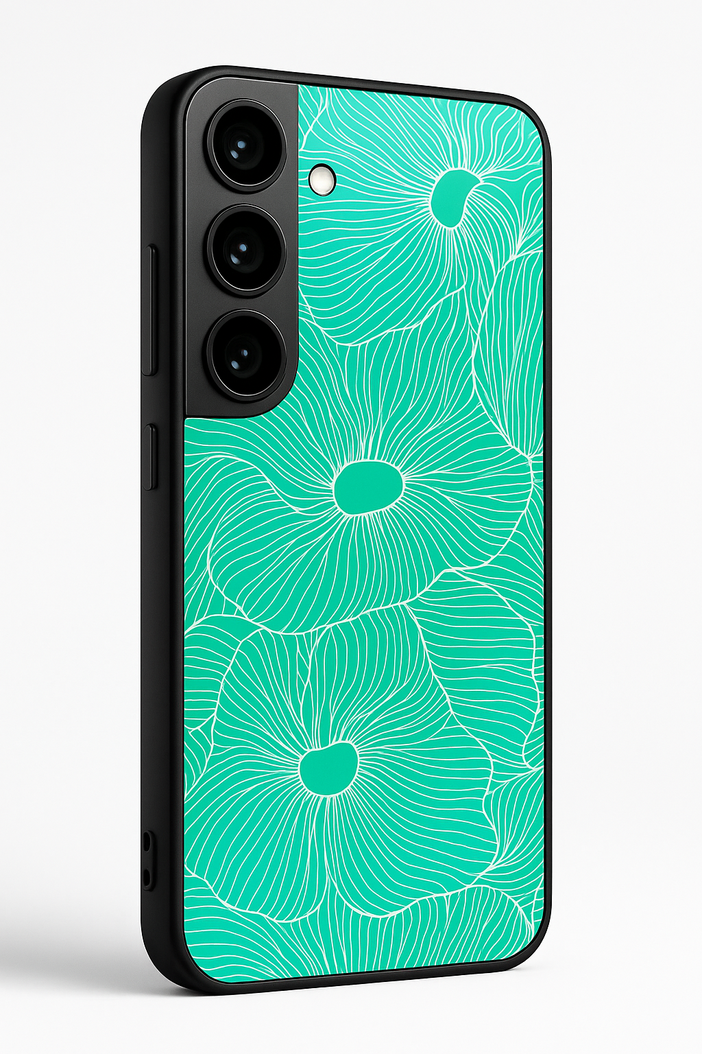 The Sketchy Petals Premium Glass Back Cover For Galaxy S22, S23, S24, S25 Models