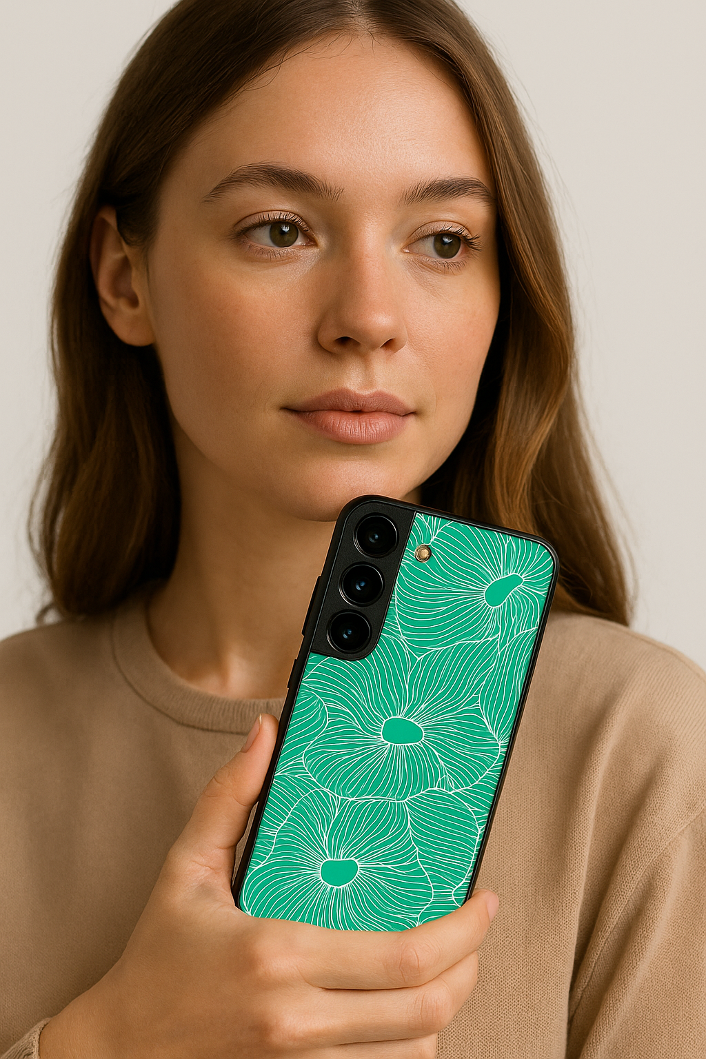 The Sketchy Petals Premium Glass Back Cover For Galaxy S22, S23, S24, S25 Models