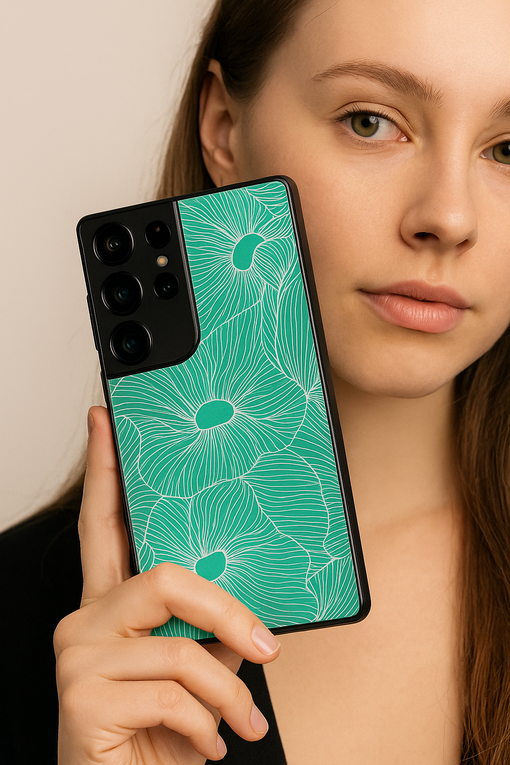 The Sketchy Petals Premium Glass Back Cover For Galaxy S22, S23, S24, S25 Models