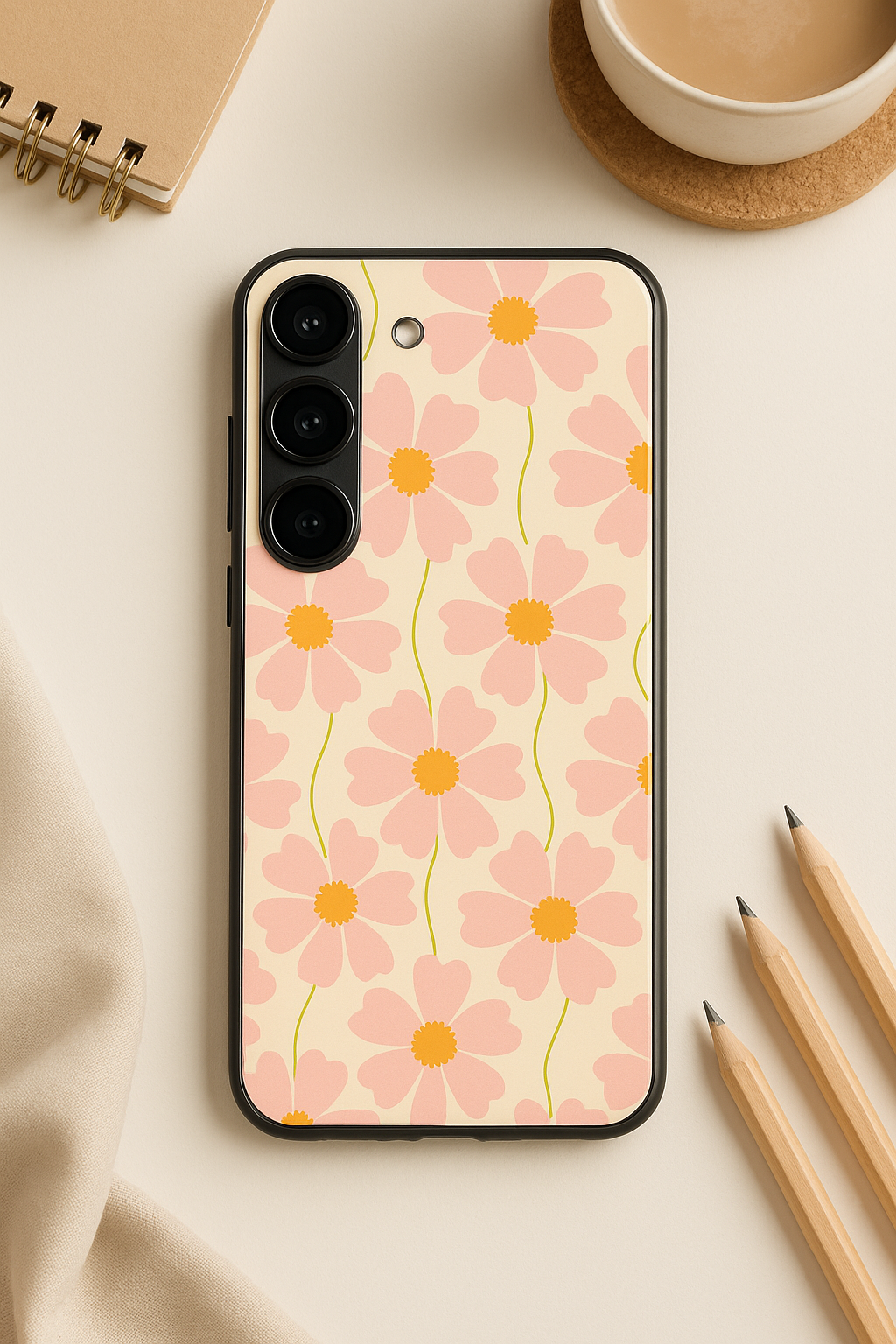 Cherry Blossom* Premium Glass Back Cover For Galaxy S22, S23, S24, S25 Models