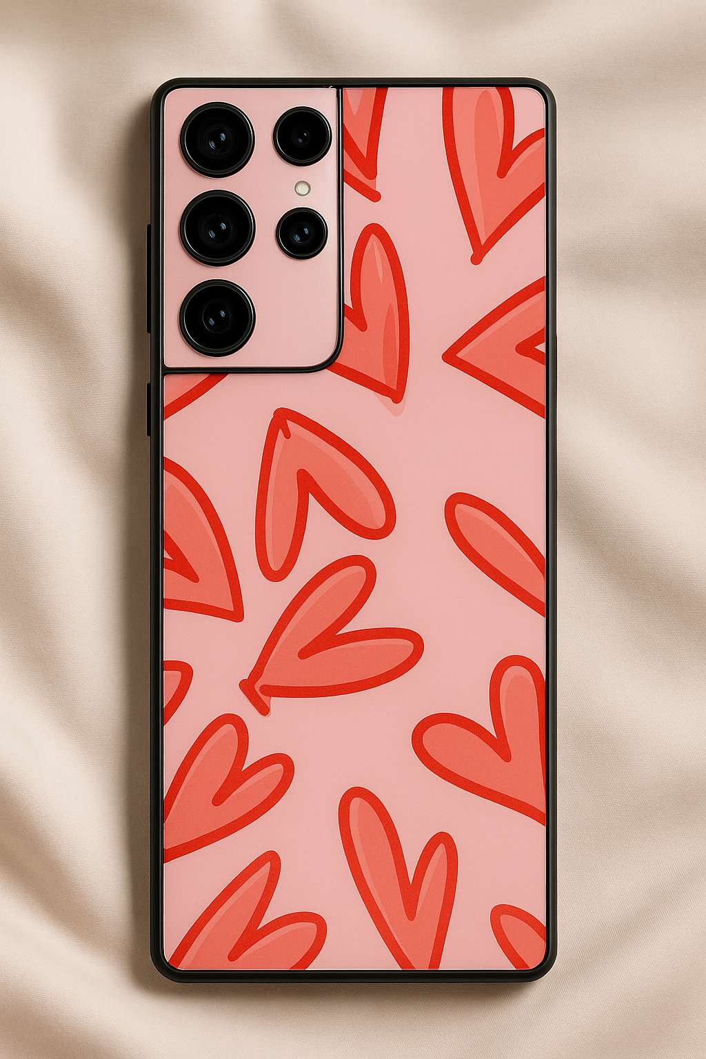 Love Doodles Premium Glass Back Cover For Galaxy S22, S23, S24, S25 Models