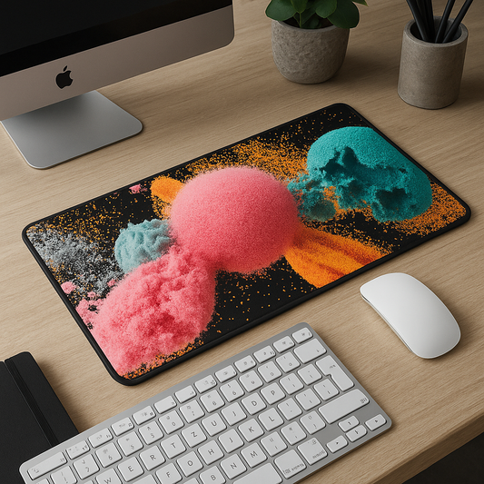 Printed Mouse Pad| Silicon Base | Abstract Color Balls Graphic | Available in Size - Small, Large
