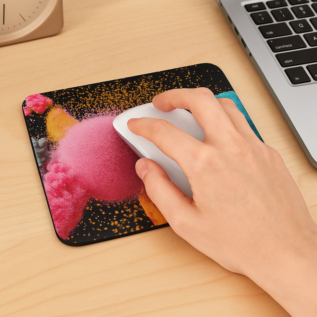 Printed Mouse Pad| Silicon Base | Abstract Color Balls Graphic | Available in Size - Small, Large