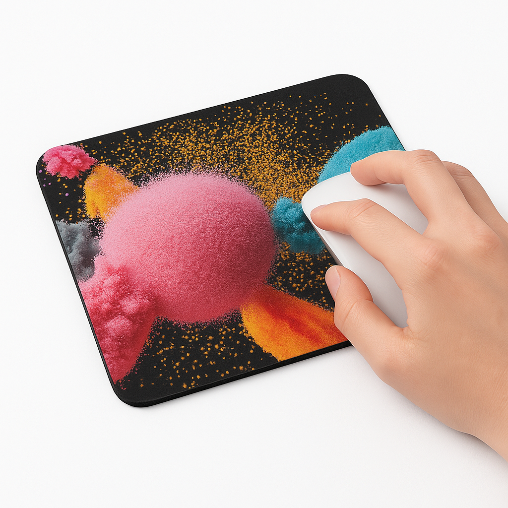 Printed Mouse Pad| Silicon Base | Abstract Color Balls Graphic | Available in Size - Small, Large