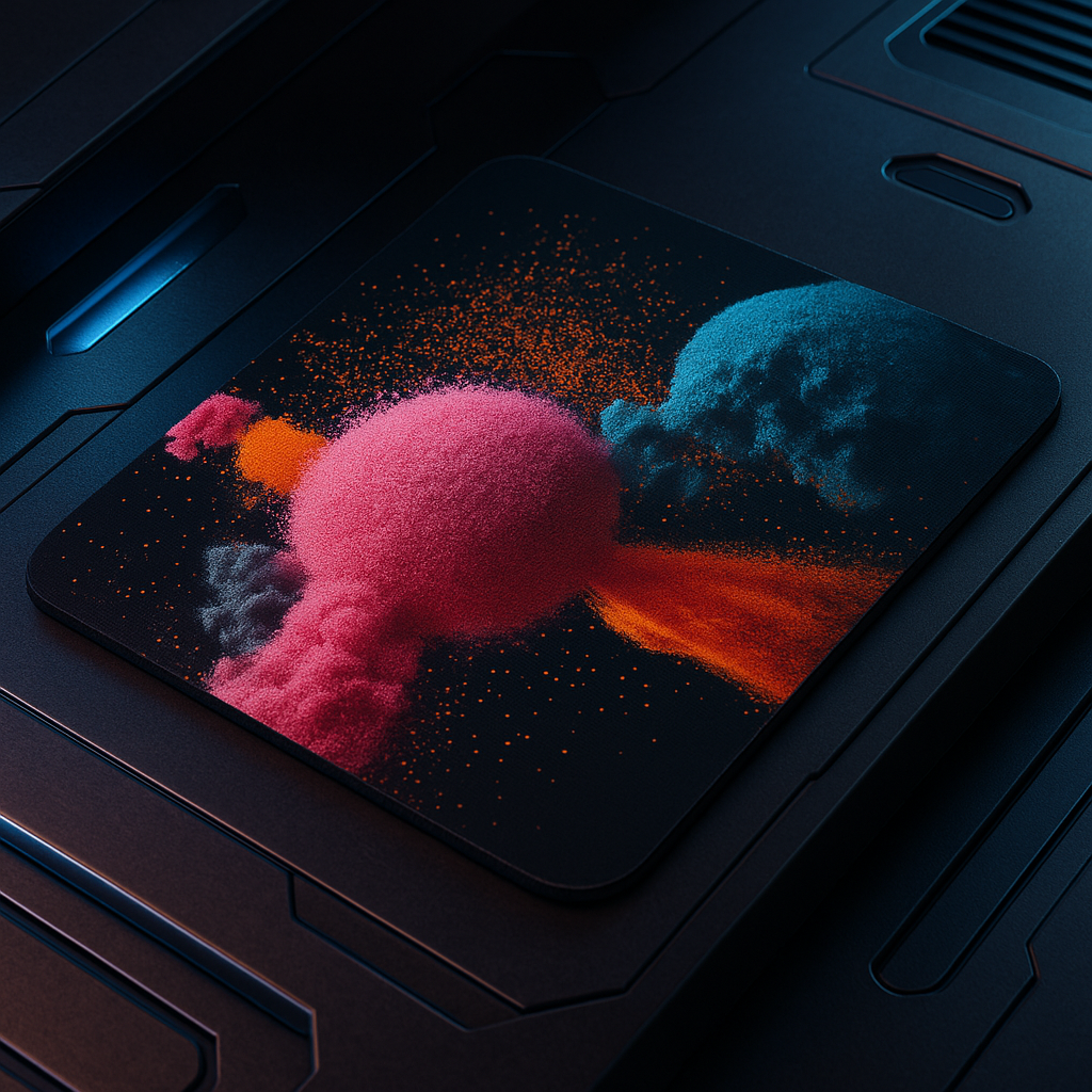 Printed Mouse Pad| Silicon Base | Abstract Color Balls Graphic | Available in Size - Small, Large