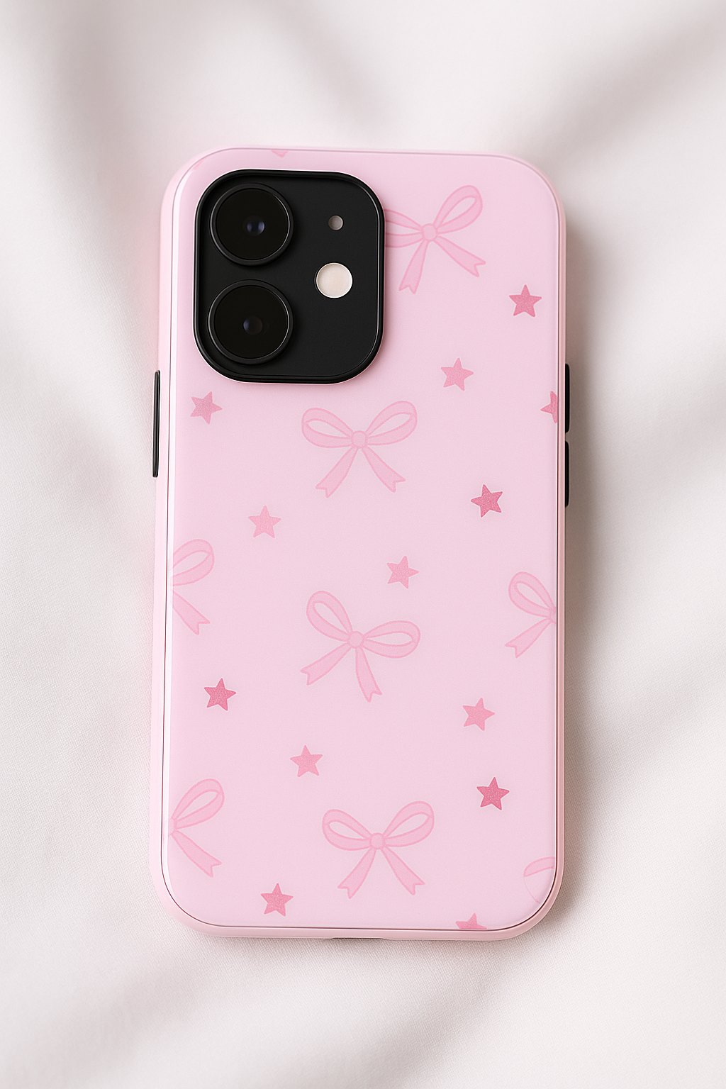 Sparkling Bows Premium Glass Back Cover For iPhone 11,12,13,14,15,16 Models