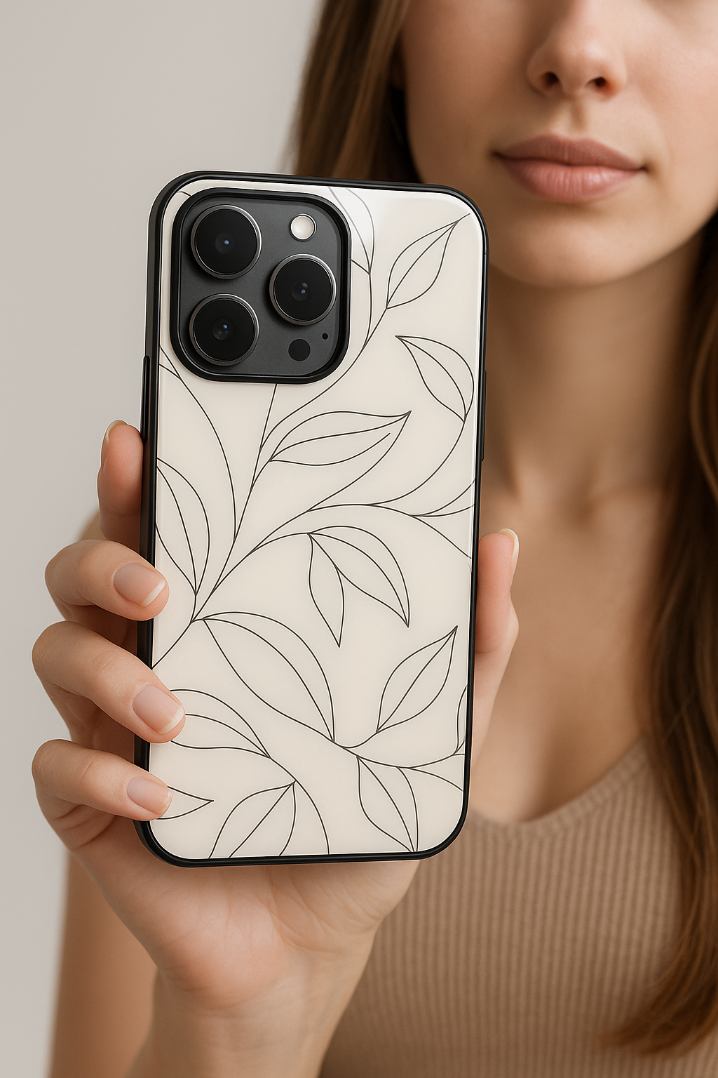 The Petal Sketch Premium Glass Back Cover For iPhone 11,12,13,14,15,16 Models
