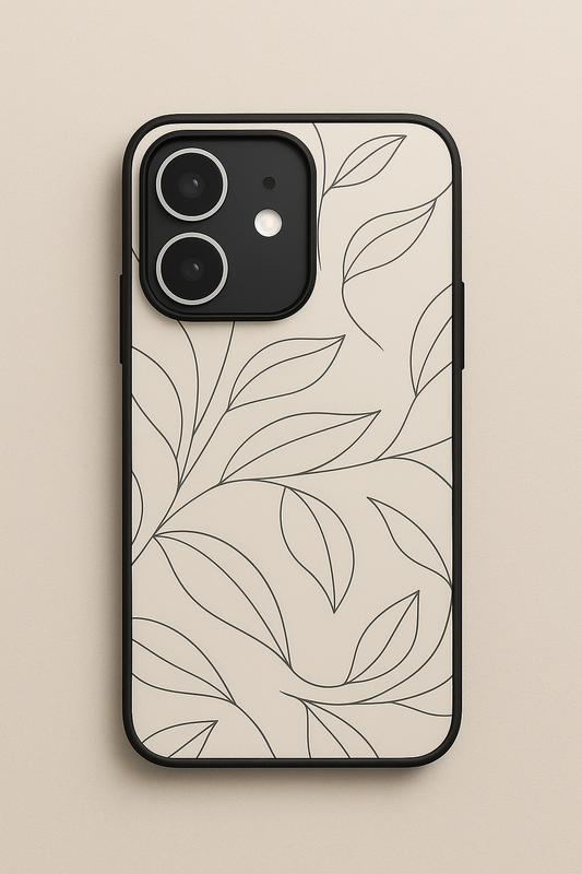 The Petal Sketch Premium Glass Back Cover For iPhone 11,12,13,14,15,16 Models