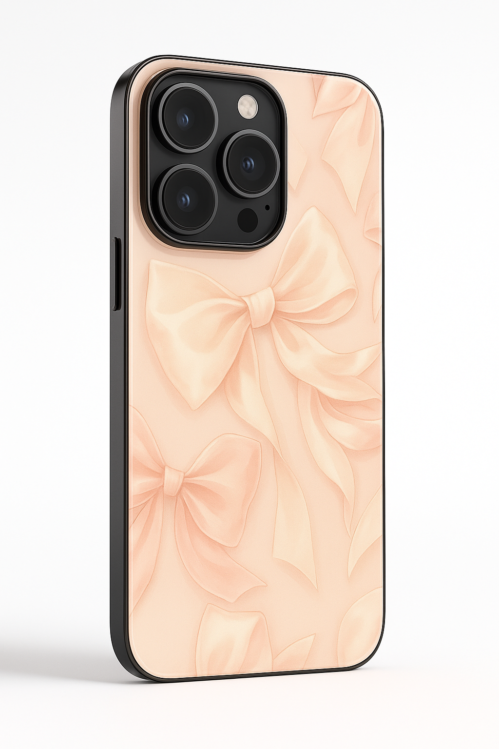 Silky Bows Sketch Premium Glass Back Cover For iPhone 11,12,13,14,15,16 Models
