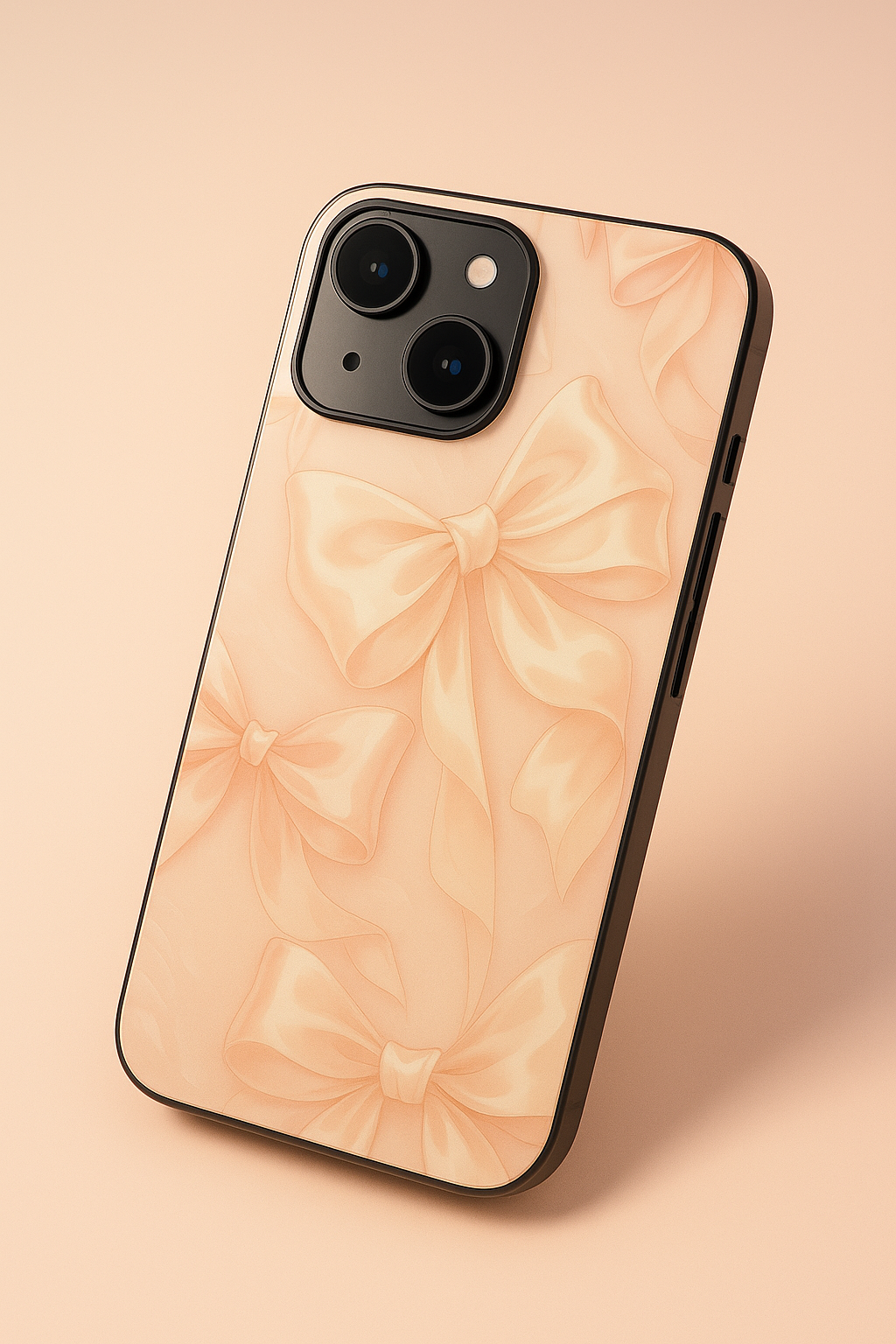 Silky Bows Sketch Premium Glass Back Cover For iPhone 11,12,13,14,15,16 Models