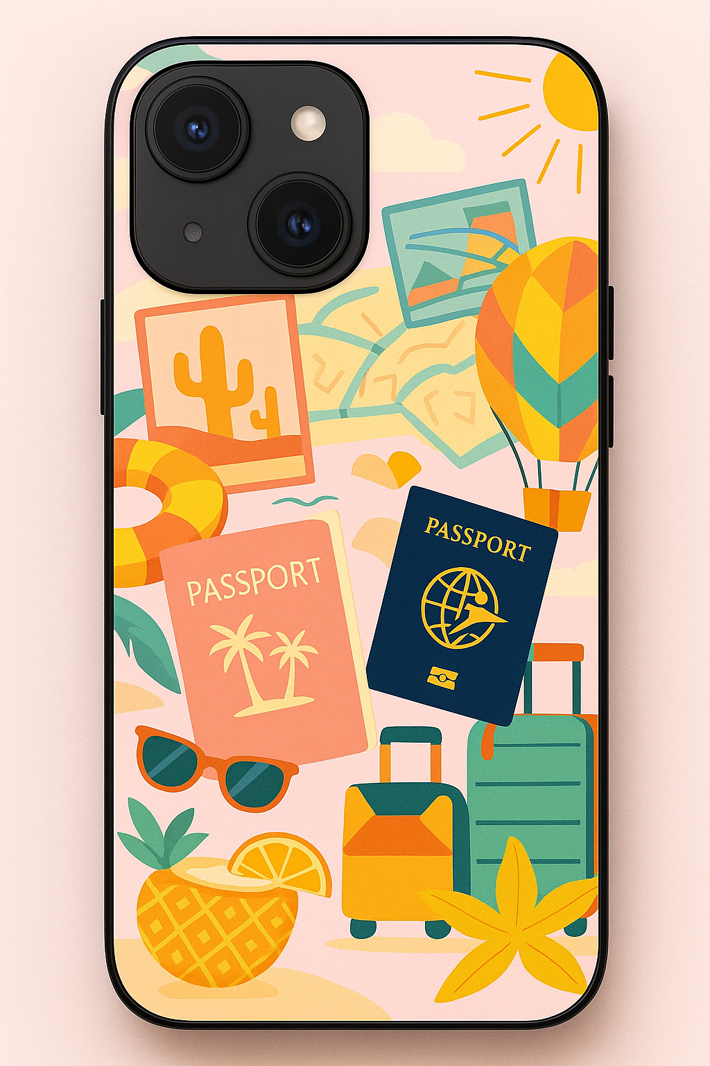 I love Travelling Premium Glass Back Cover For iPhone 11,12,13,14,15,16 Models