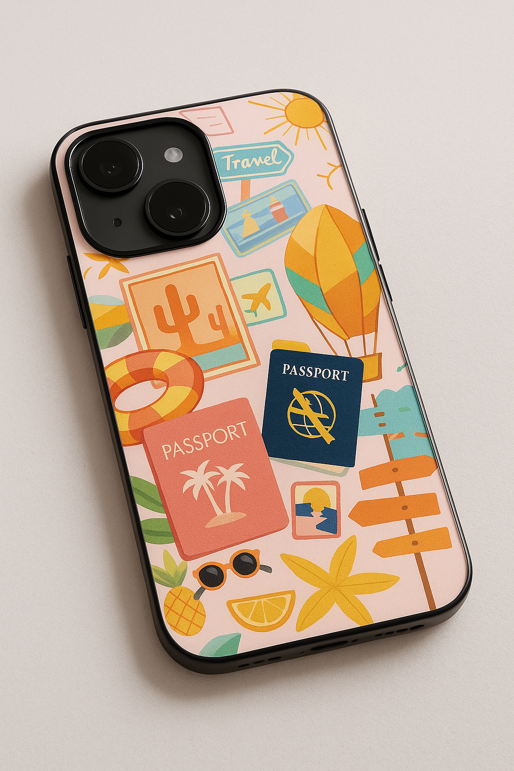 I love Travelling Premium Glass Back Cover For iPhone 11,12,13,14,15,16 Models