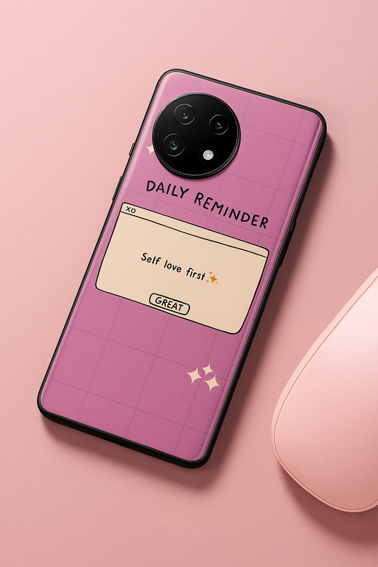 Daily Reminder -2 Glass Back Cover For One Plus 13, 12, 11, 10, Nord Series