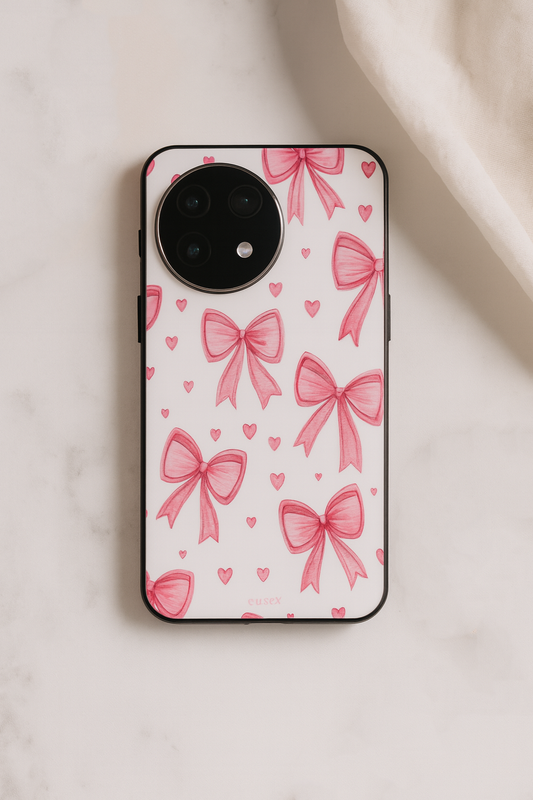 Bow Bliss Premium Glass Back Cover For One Plus 13, 12, 11, 10, Nord Series