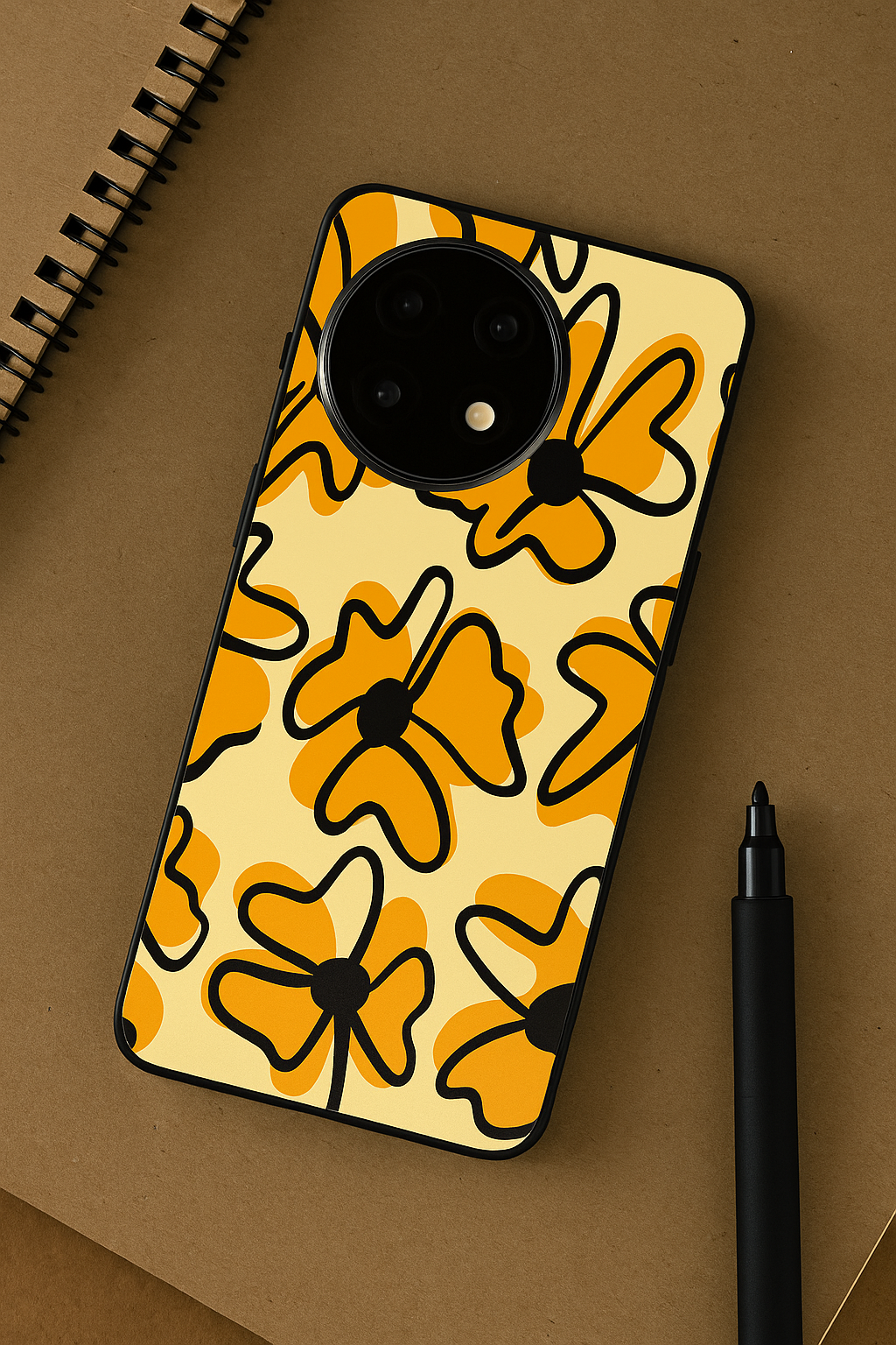 Crayon Petals Premium Glass Back Cover For One Plus 13, 12, 11, 10, Nord Series