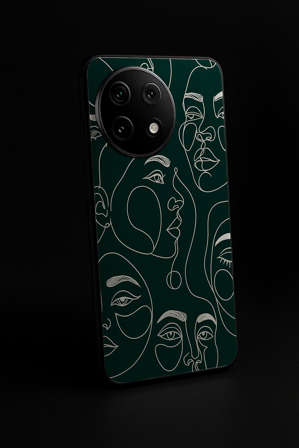 Line Art Lady Premium Glass Back Cover For One Plus 13, 12, 11, 10, Nord Series