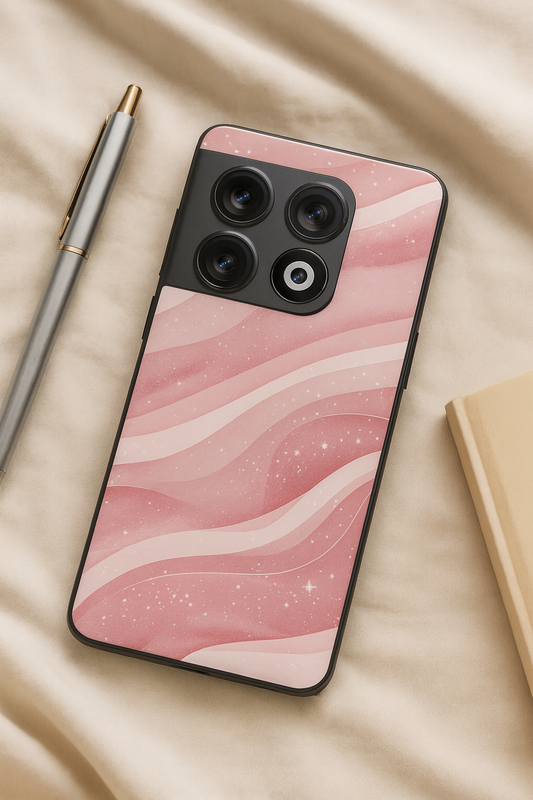 Rose Waves Glass Back Cover For One Plus 13, 12, 11, 10, Nord Series