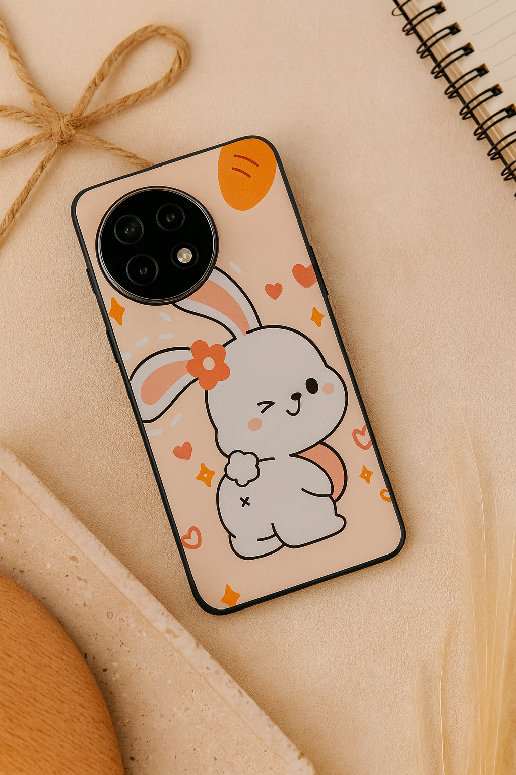 Bunny Pooh Premium Glass Back Cover For One Plus 13, 12, 11, 10, Nord Series