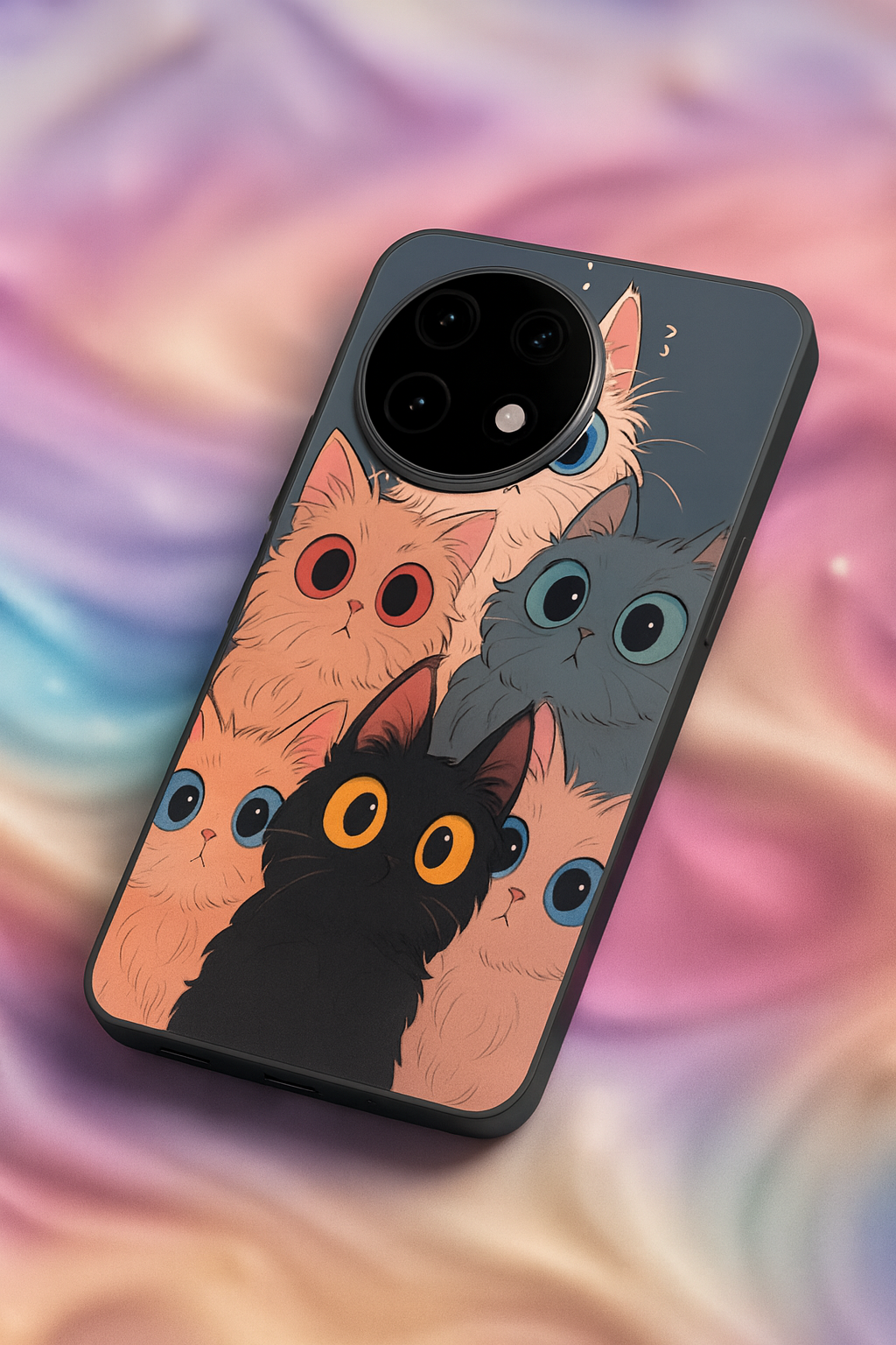 Kitty Mania Glass Back Cover For One Plus 13, 12, 11, 10, Nord Series
