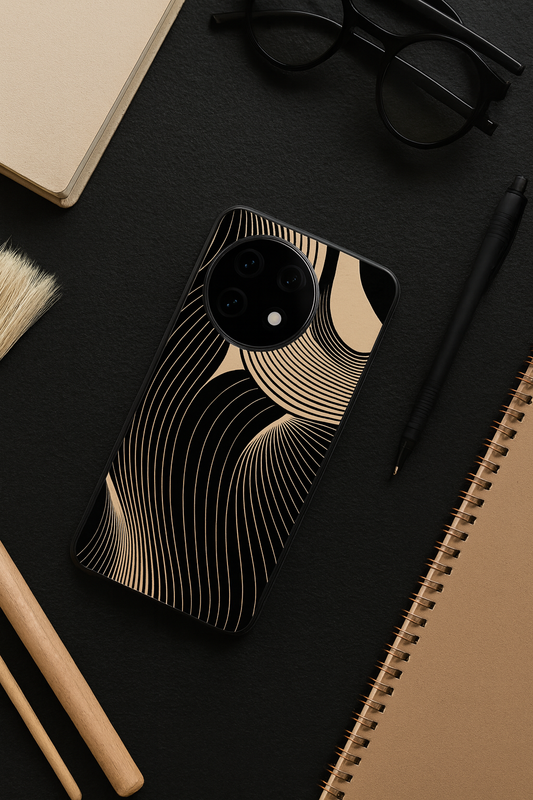 Aesthetic Swirls Premium Glass Back Cover For One Plus 13, 12, 11, 10, Nord Series