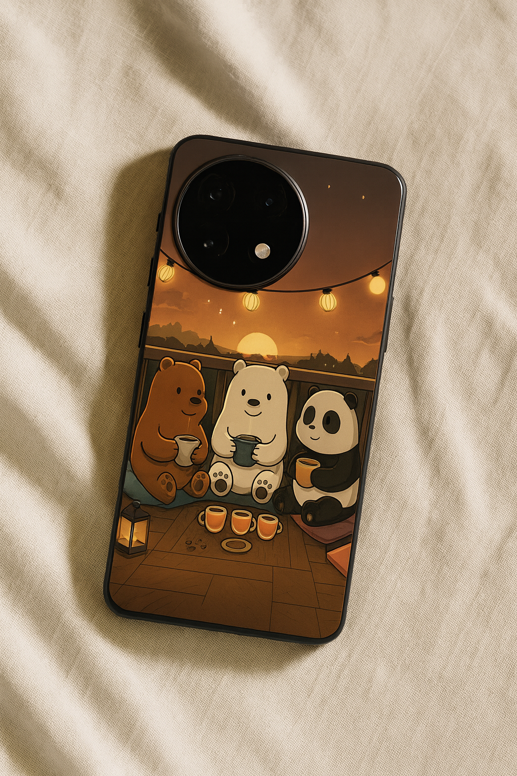 Tea Time Trio Glass Back Cover For One Plus 13, 12, 11, 10, Nord Series