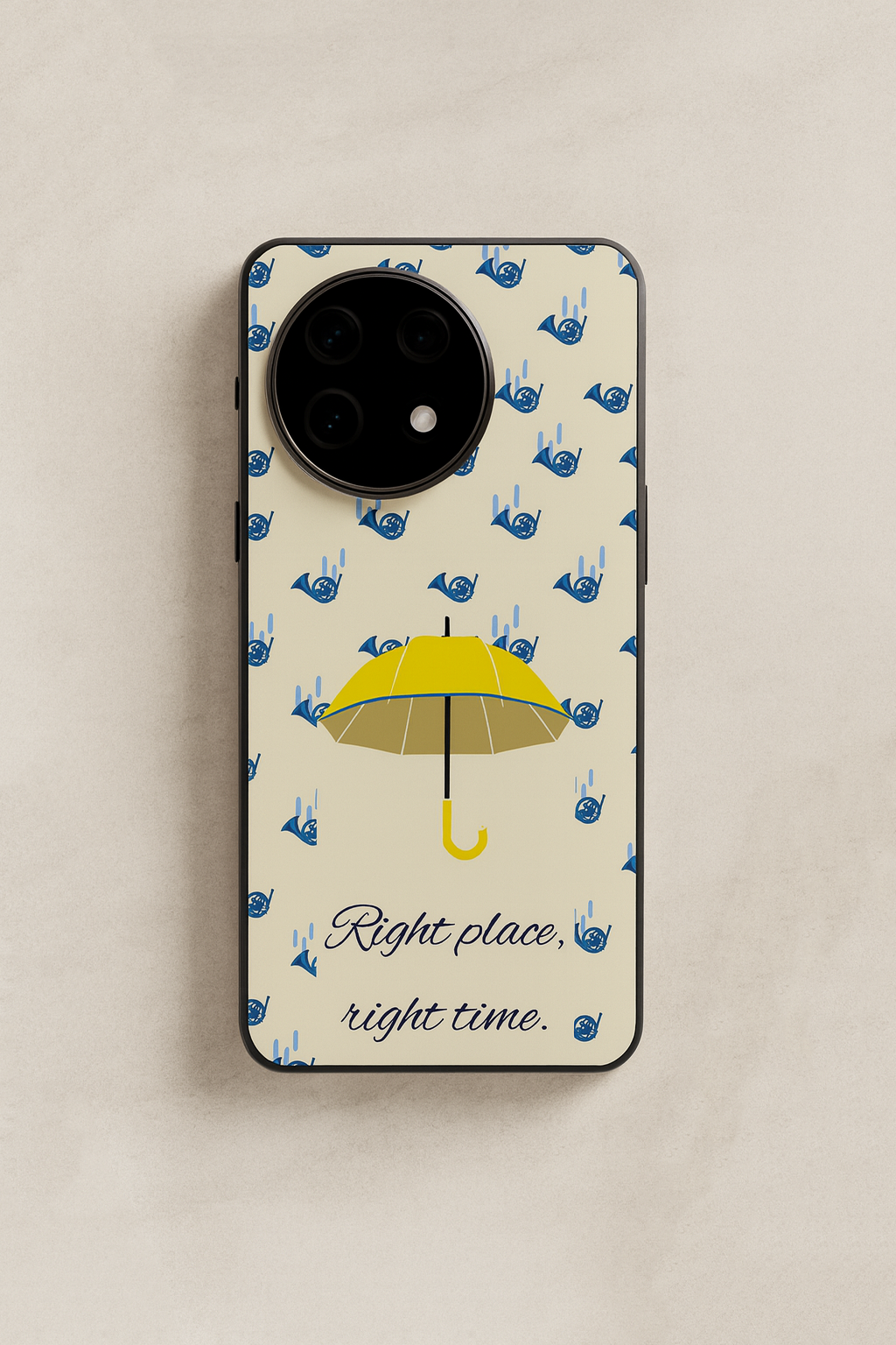 HIMYM Right Place Right Time Glass Back Cover For One Plus 13, 12, 11, 10, Nord Series