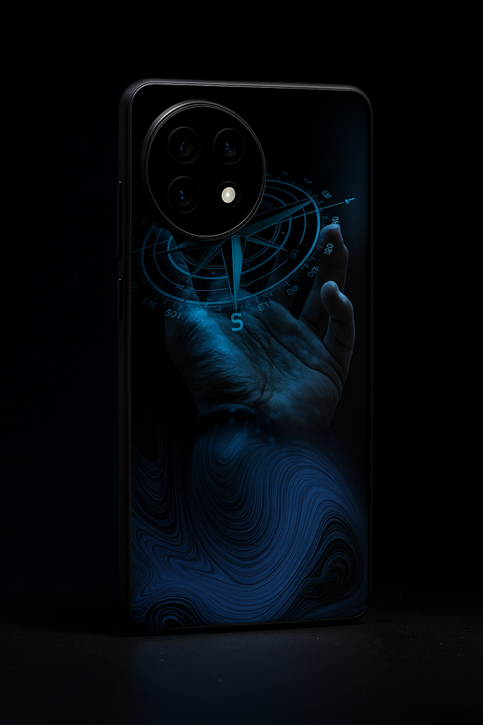 Neon Navigator Premium Glass Back Cover For One Plus 13, 12, 11, 10, Nord Serie