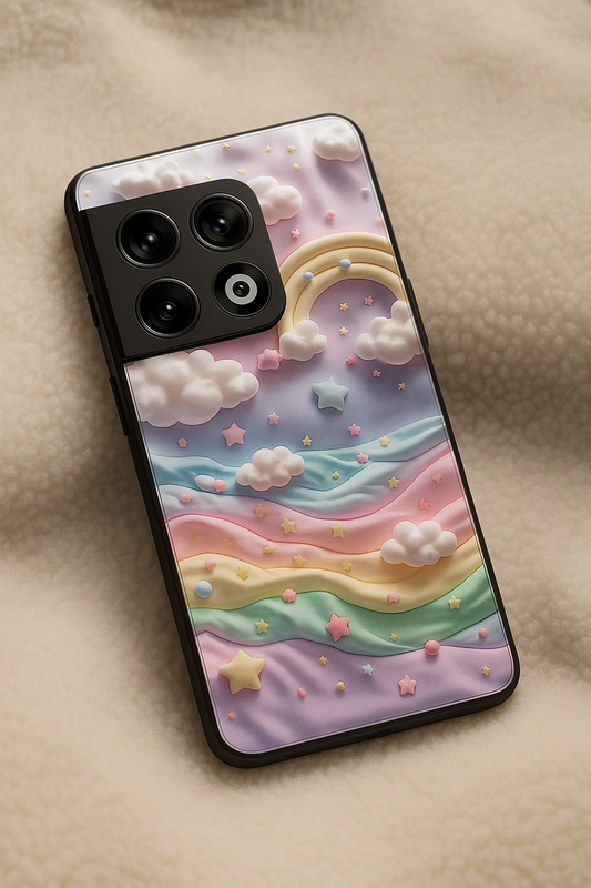 Whimsy Clouds Glass Back Cover For One Plus 13, 12, 11, 10, Nord Series
