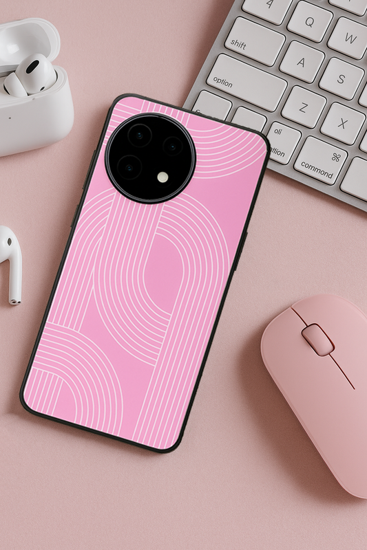 Linear Blush Glass Back Cover For One Plus 13, 12, 11, 10, Nord Series