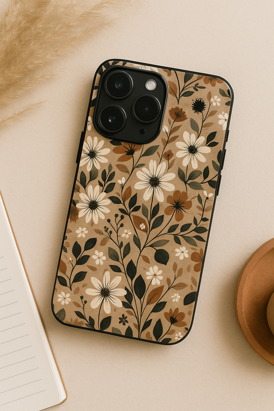 Autumn Bloom Premium Glass Back Cover For iPhone 11,12,13,14,15,16,17 Models