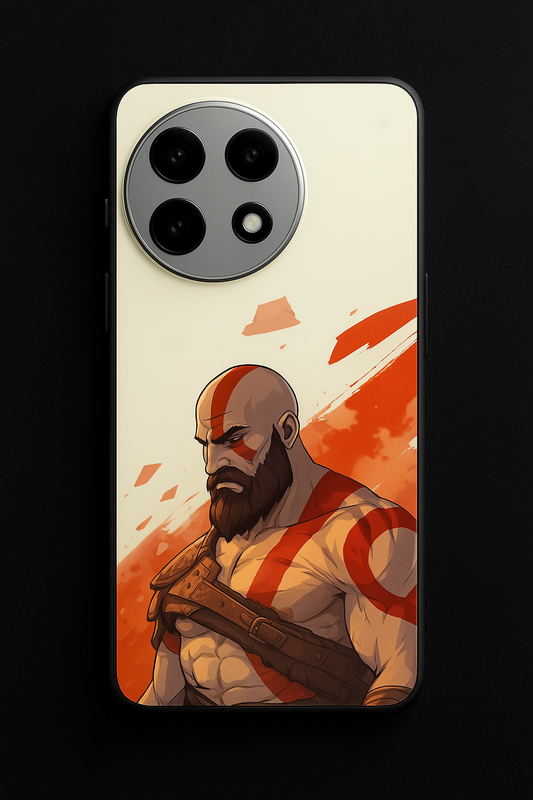 I am Kratos Premium Glass Back Cover For One Plus 13, 12, 11, 10, Nord Series