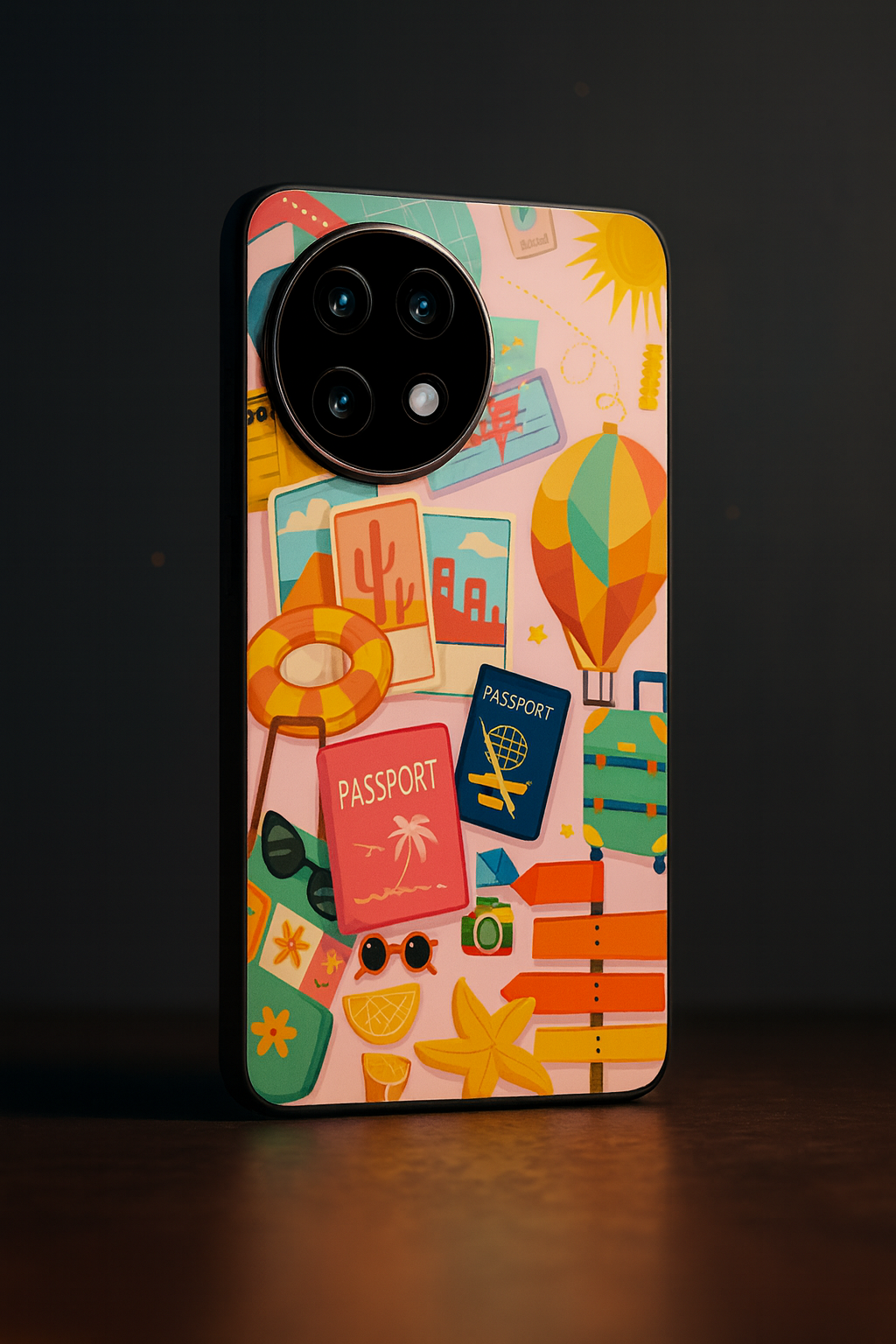 I Love Travelling Premium Glass Back Cover For One Plus 13, 12, 11, 10, Nord Series