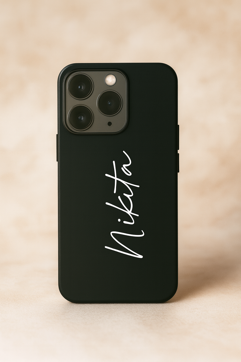 Noir Signature Personalised Name Premium Glass Back Cover For iPhone 11,12,13,14,15,16 Models