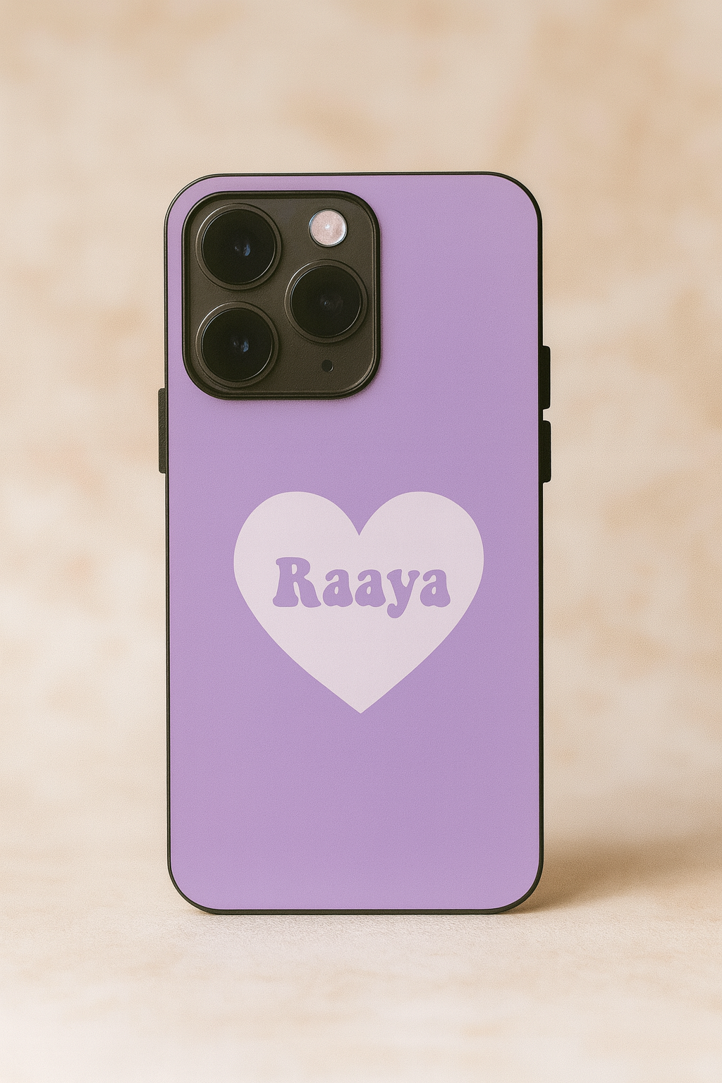 Mint Heart Personalised Name Premium Glass Back Cover For iPhone 11,12,13,14,15,16 Models