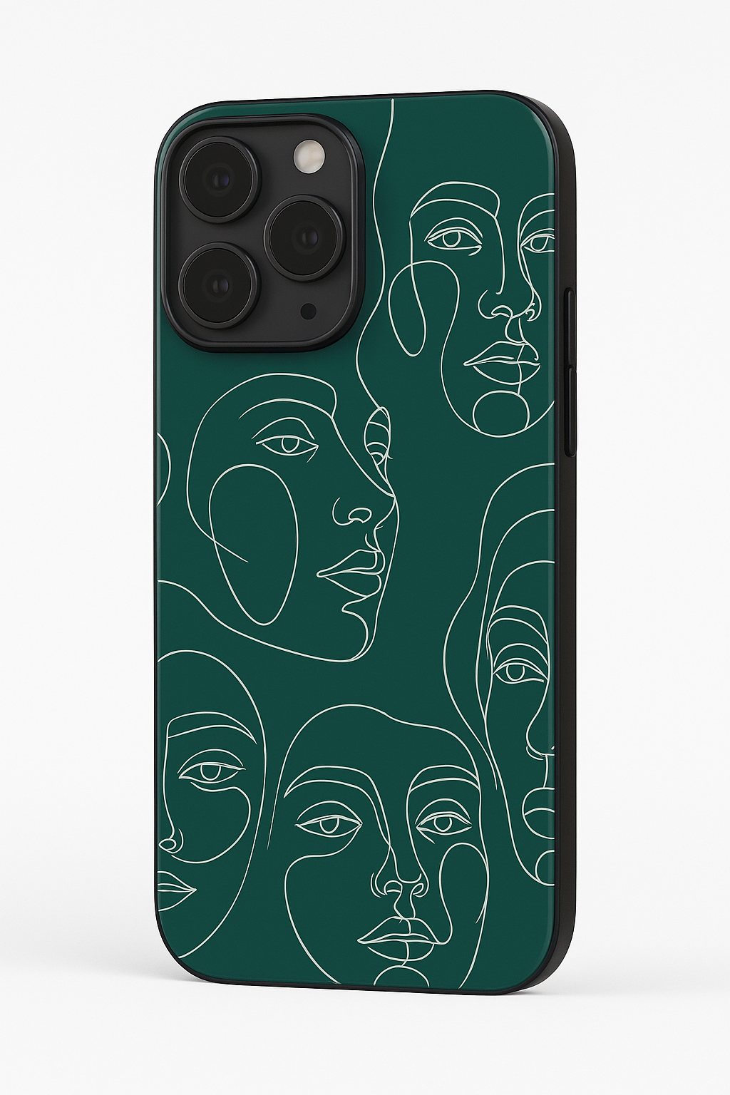 Line Art Lady Premium Glass Back Cover For iPhone 11,12,13,14,15,16 Models