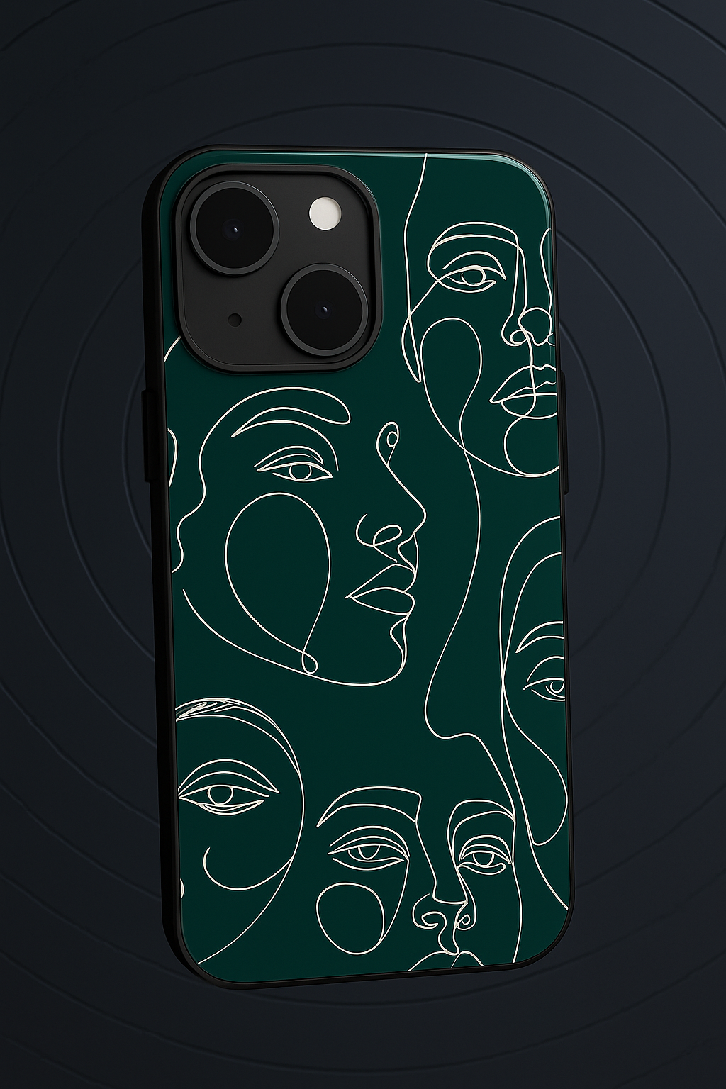 Line Art Lady Premium Glass Back Cover For iPhone 11,12,13,14,15,16 Models