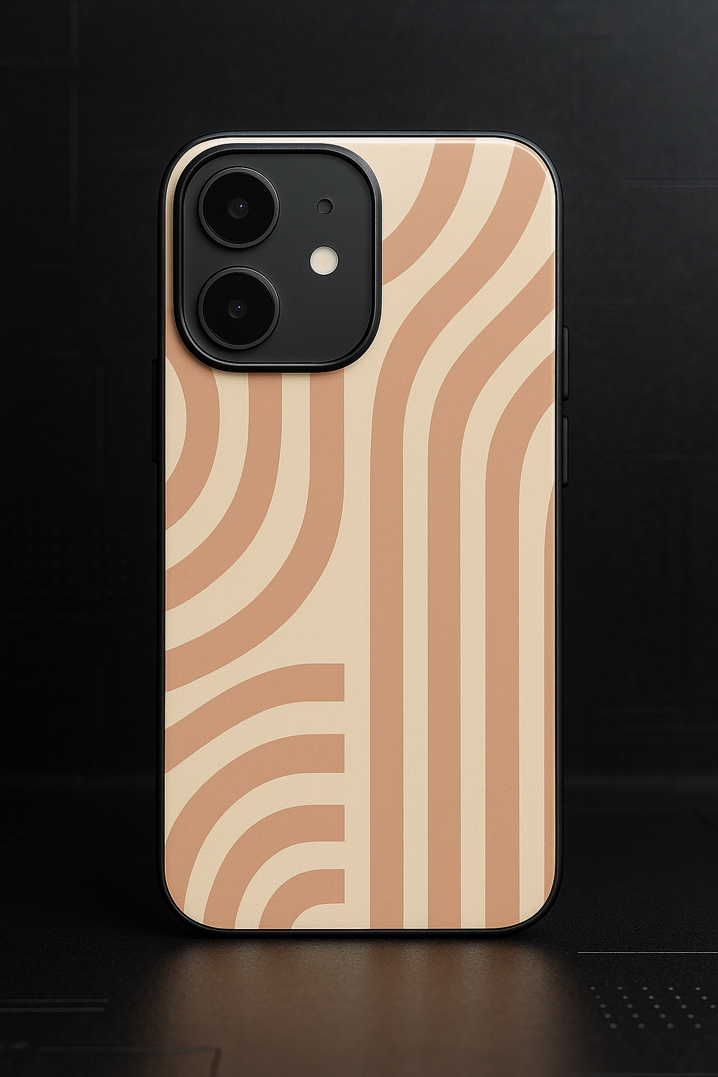 Abstract Arc Premium Glass Back Cover For iPhone 11,12,13,14,15,16 Models