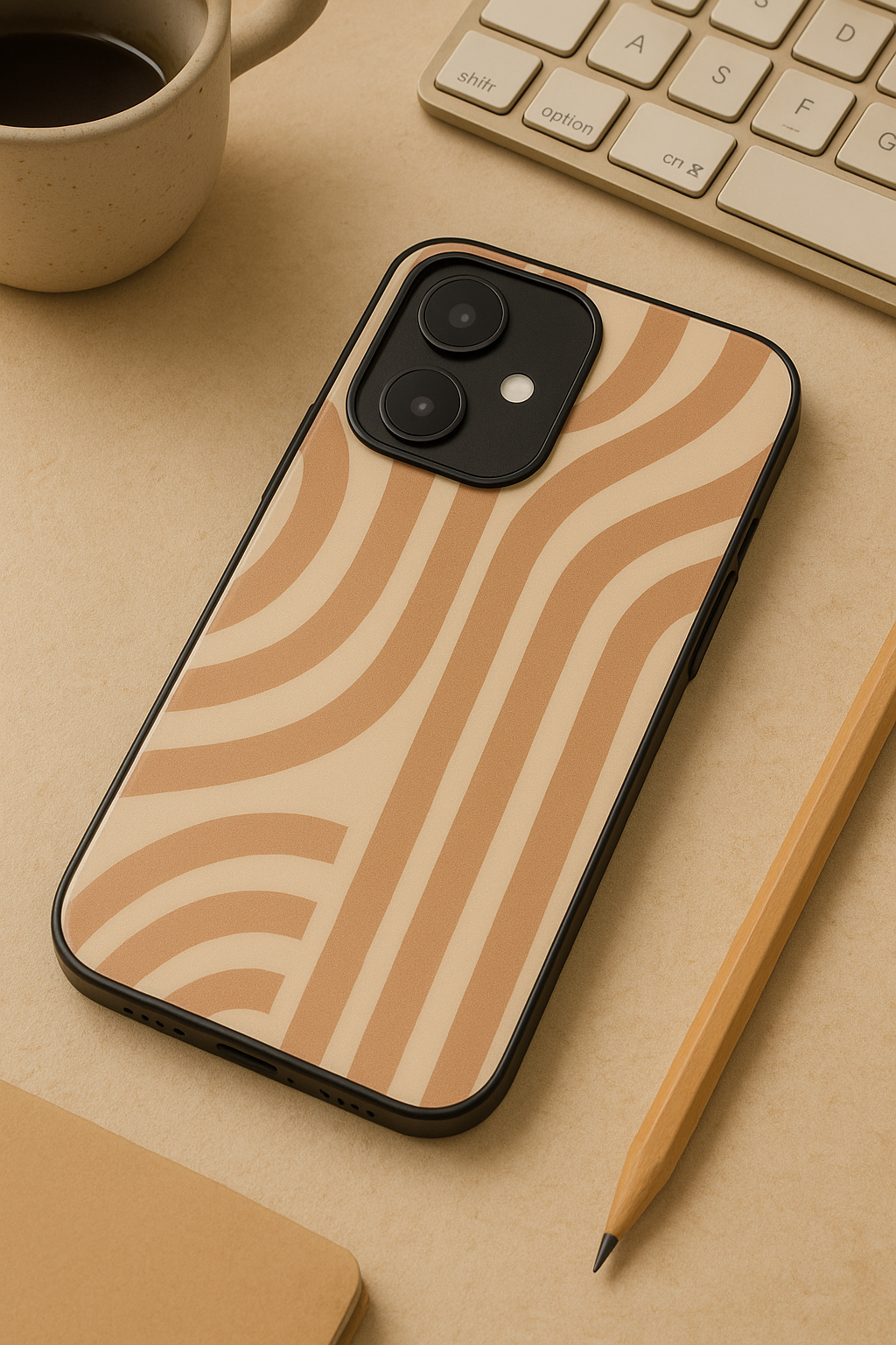 Abstract Arc Premium Glass Back Cover For iPhone 11,12,13,14,15,16 Models