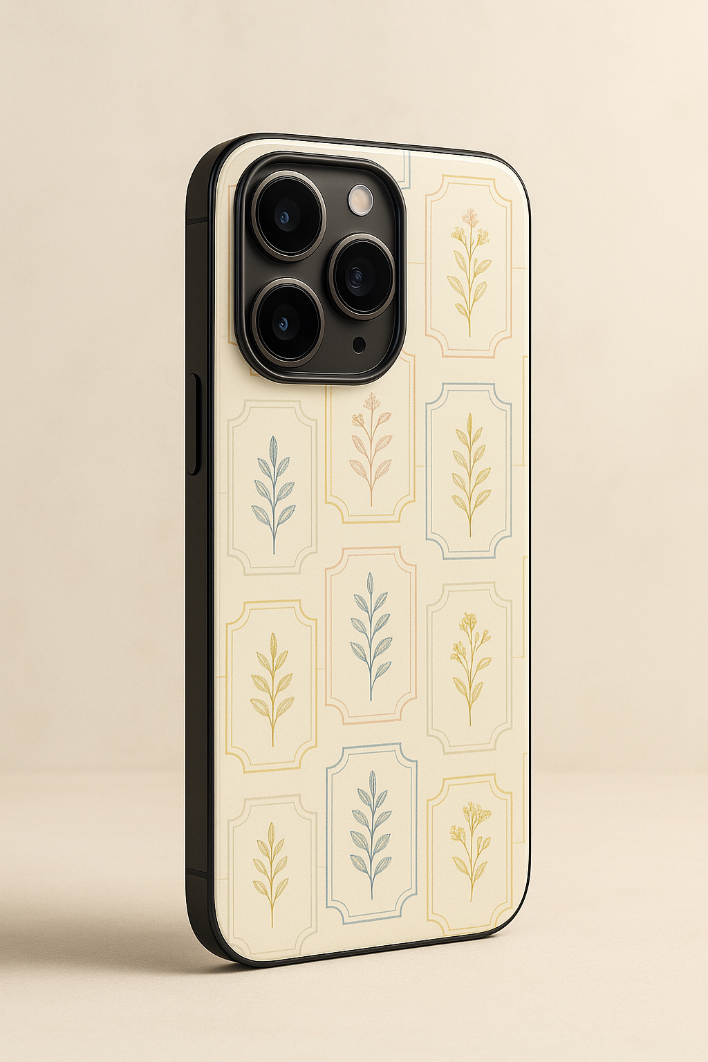 The Petal Grid Premium Glass Back Cover For iPhone 11,12,13,14,15,16 Models