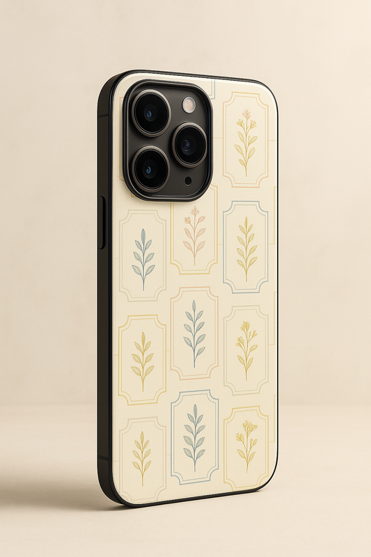 The Petal Grid Premium Glass Back Cover For iPhone 11,12,13,14,15,16 Models