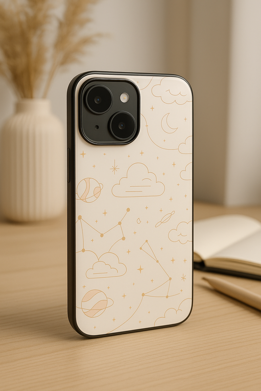Celestial Love Premium Glass Back Cover For iPhone 11,12,13,14,15,16 Models