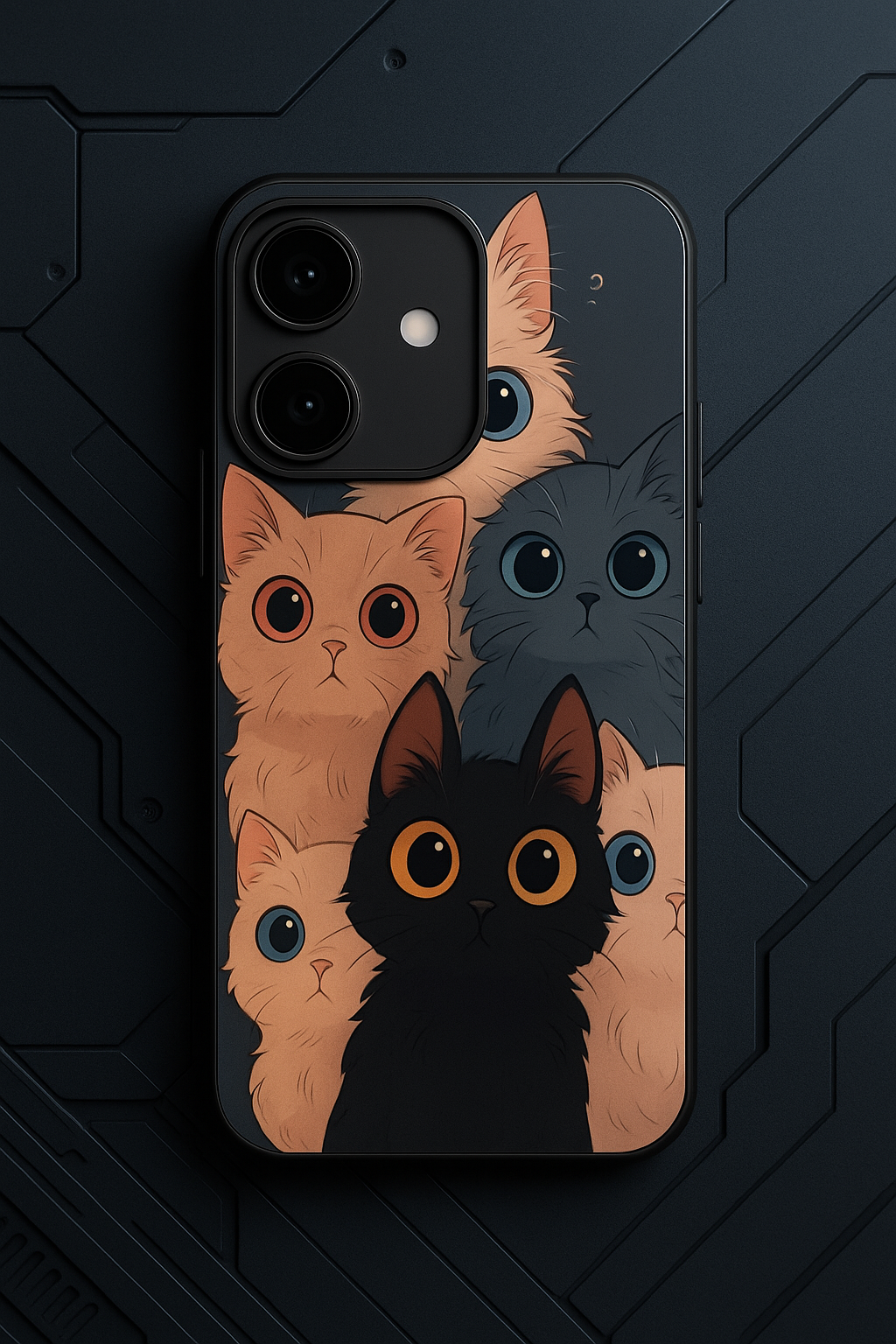 Kitty Mania Premium Glass Back Cover For iPhone 11,12,13,14,15,16 Models