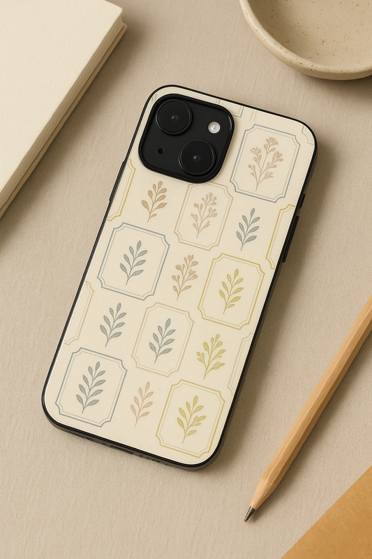 The Petal Grid Premium Glass Back Cover For iPhone 11,12,13,14,15,16 Models